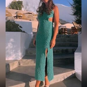 Free People Green Backless Midi Dress